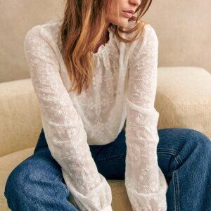 Sézane Valentine Blouse | Ecru | Size 36 (US 4)